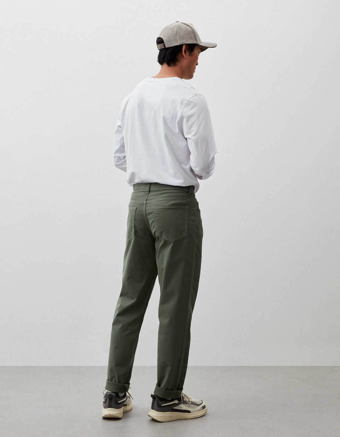 'Slim fit' pants, Men, Dark Green