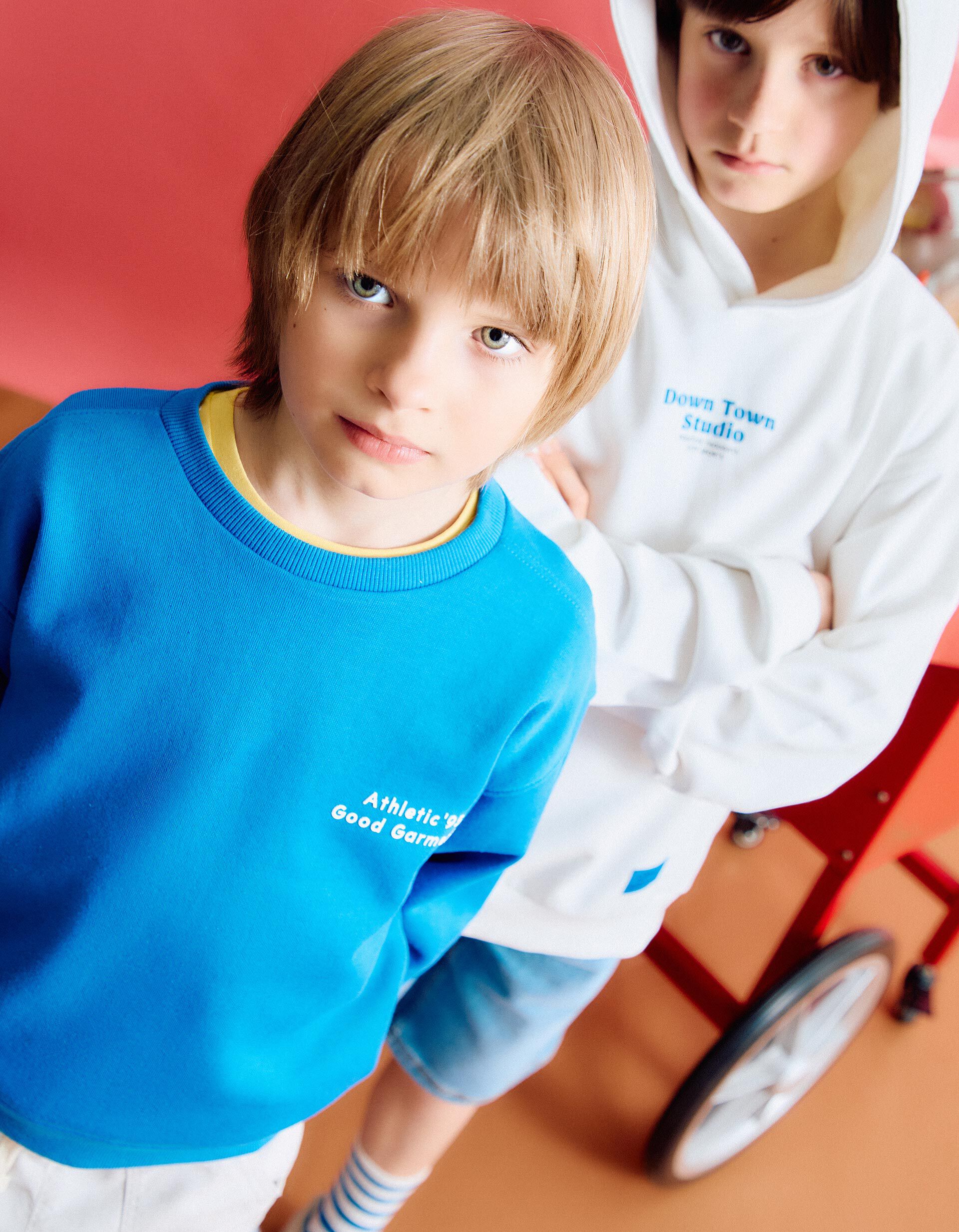 Comprar Online Sweatshirt de Felpa Estampado, Menino, Azul