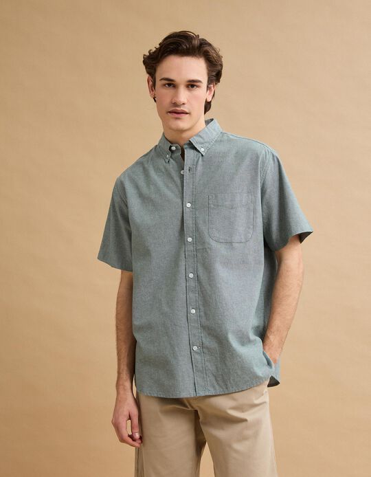 Comprar Online Camisa Manga Curta, Homem, Verde Escuro