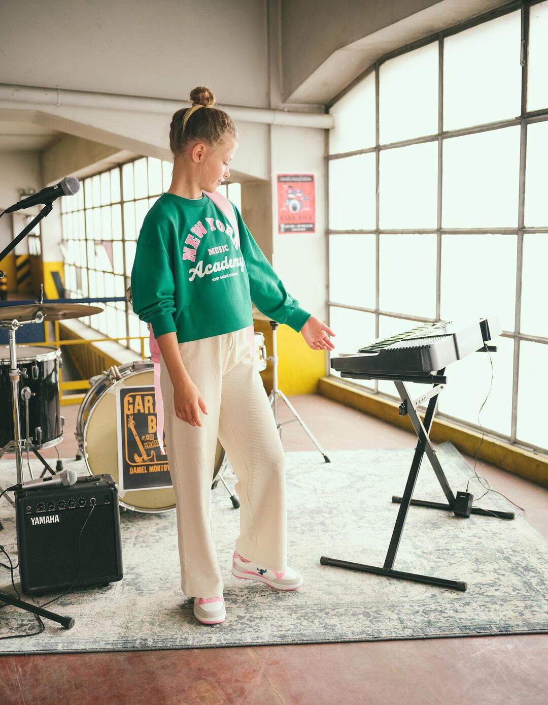 Sweatshirt de Felpa, Menina, Verde