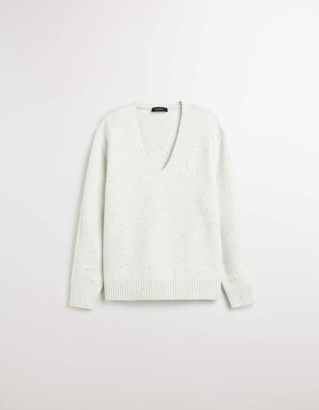 Camisola com Lantejoulas, Mulher, Branco