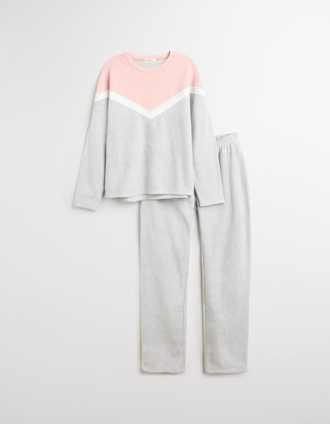 Pijama Polar, Mulher, Cinzento Claro 
