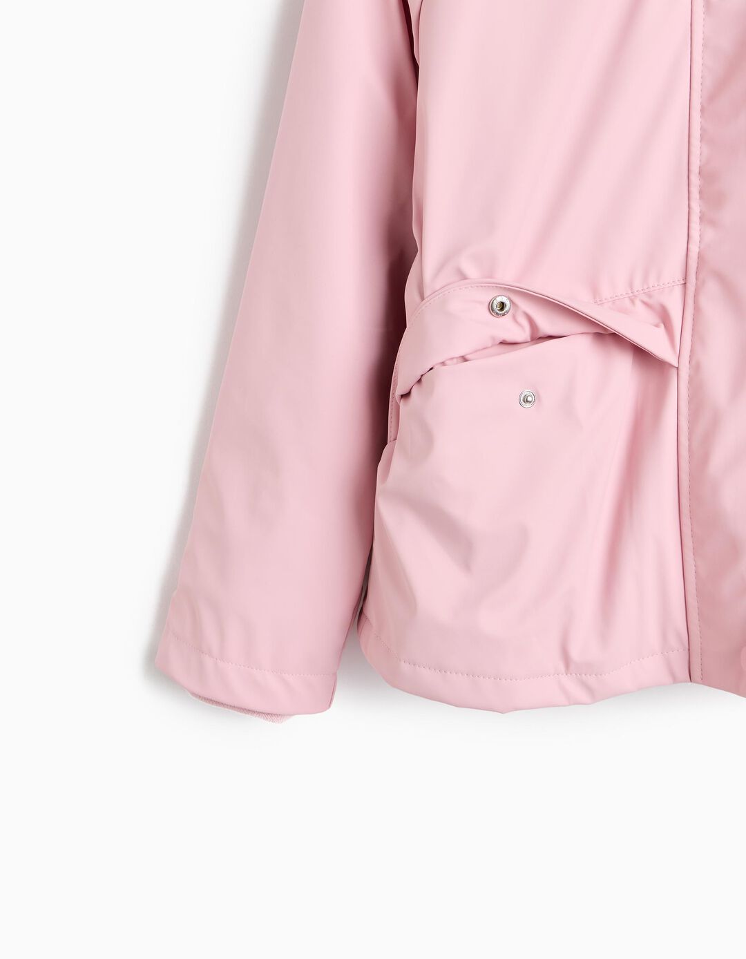 Parka Imperme&aacute;vel Com Capuz, Menina, Rosa
