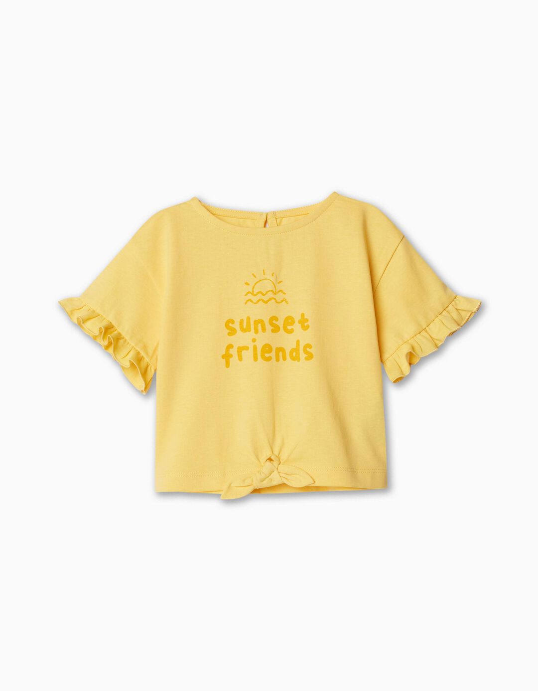 T-shirt Estampado Laço, Bebé Menina, Amarelo