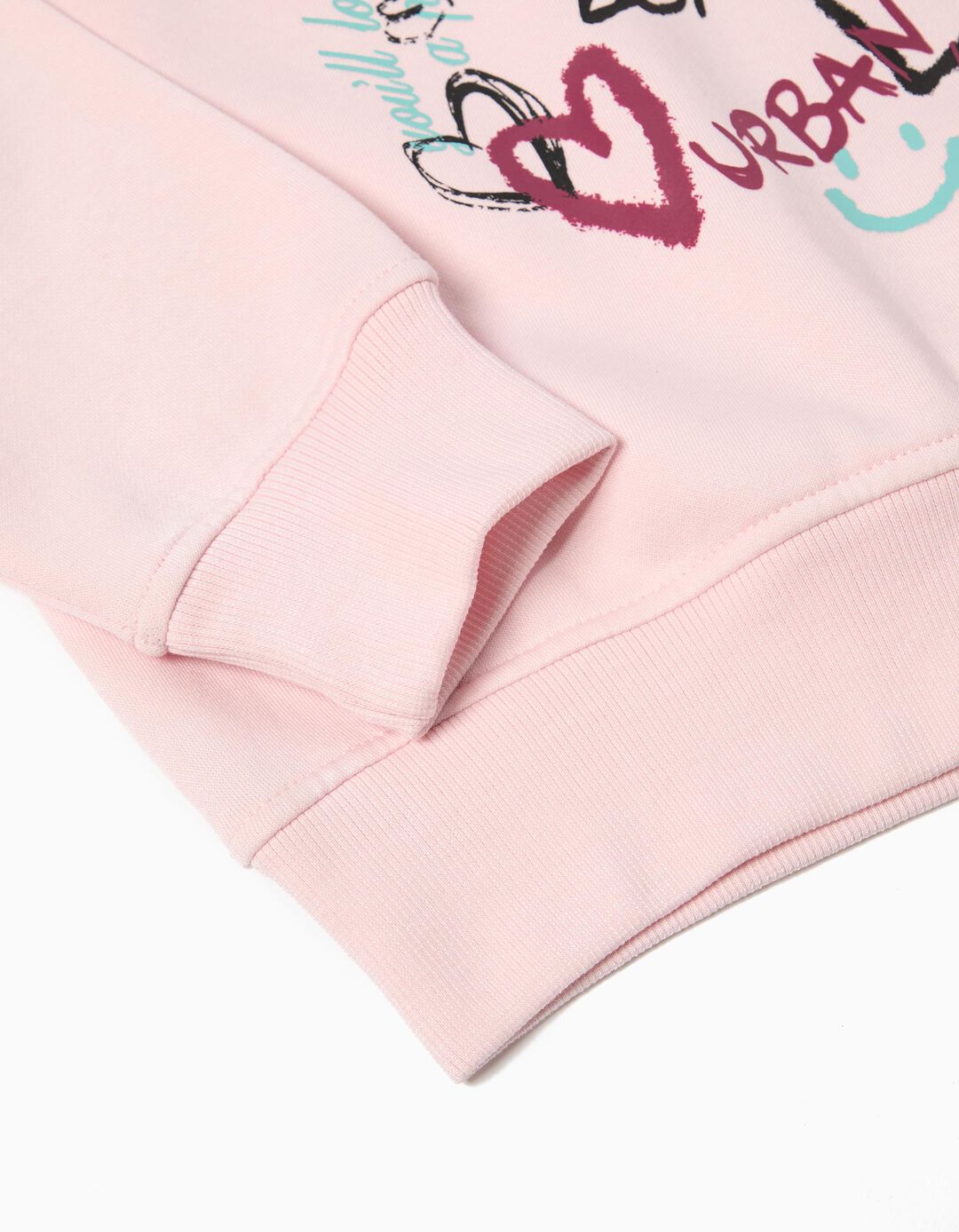 Sweatshirt de Felpa, Menina, Rosa Claro
