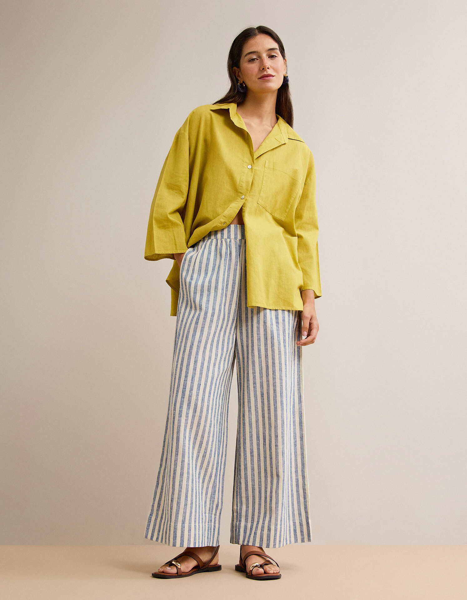 Comprar Online Blusa com Linho, Mulher, Amarelo