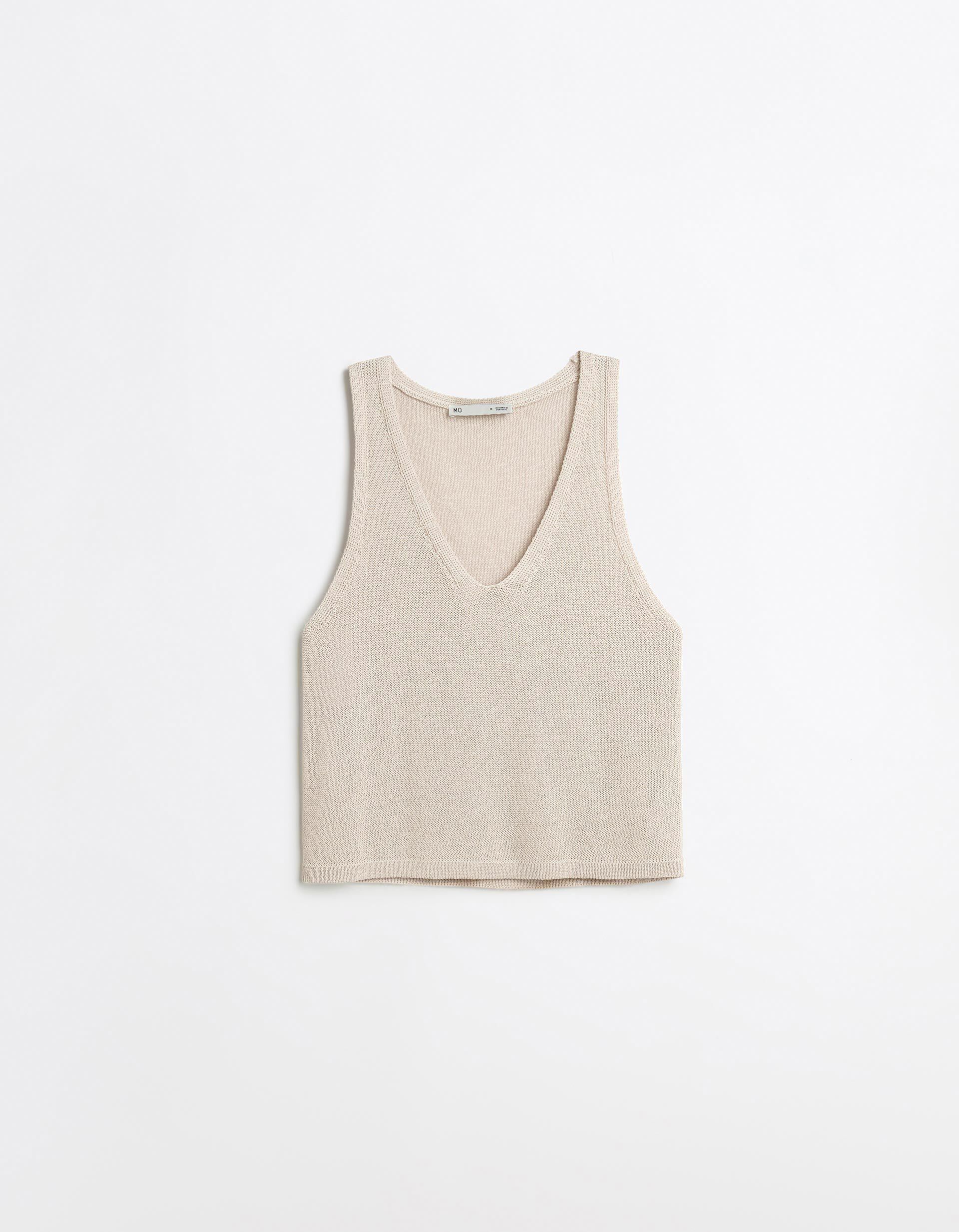 Comprar Online Top Malha, Mulher, Bege Claro