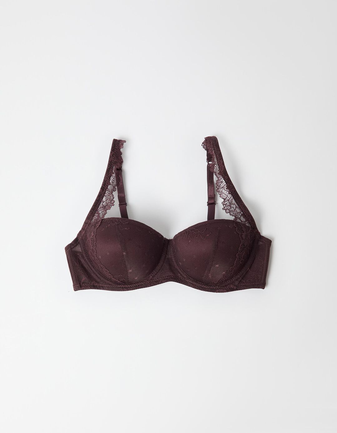 Soutien Push-Up, Mulher, Vermelho Escuro