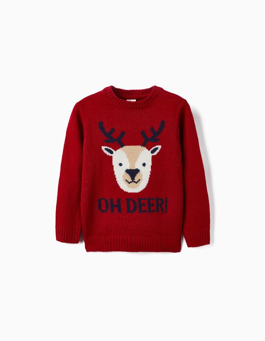 Comprar Online Knitted Sweatshirt for Children 'Reindeer- Christmas', Red