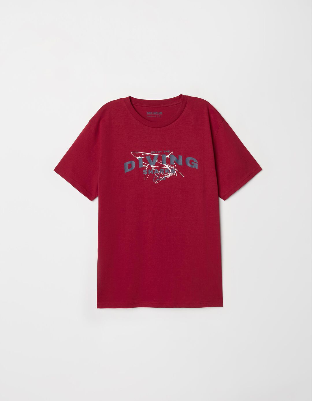 T-shirt Estampado, Homem, Vermelho Escuro