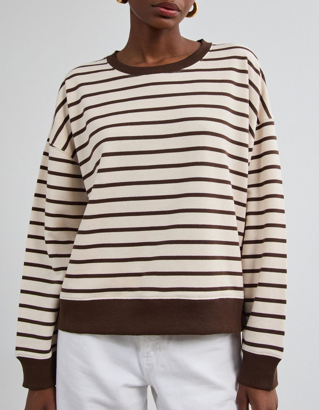 Sweatshirt Jogging, Mulher, Castanho Escuro
