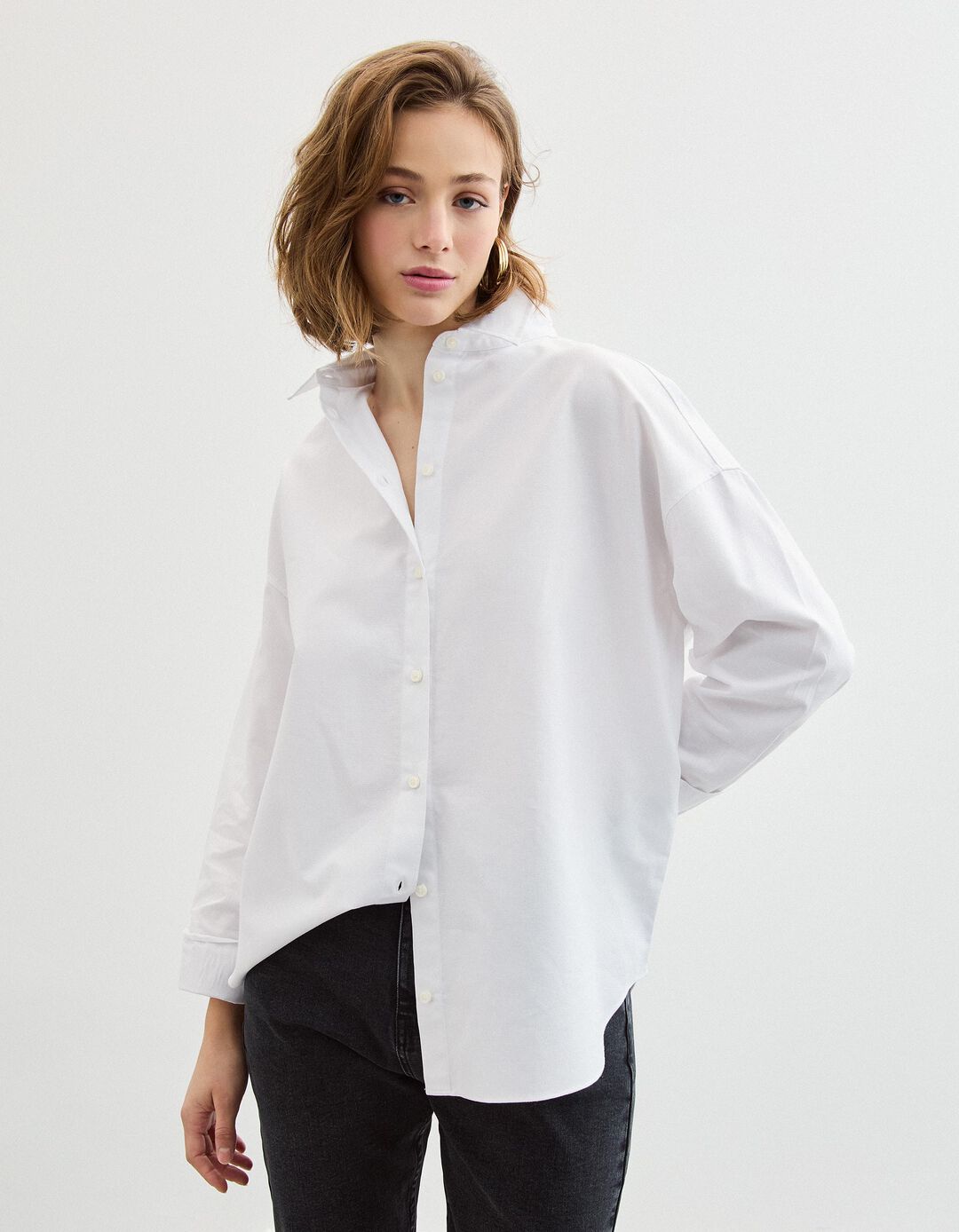 Camisa Oxford, Mulher, Branco