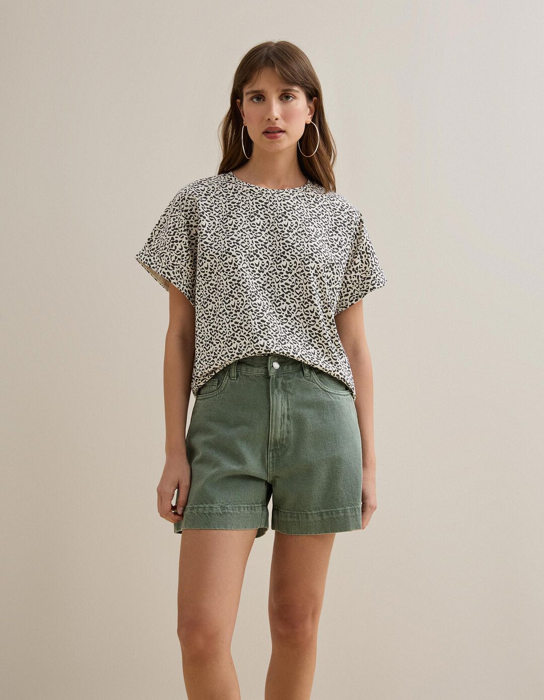 T-shirt Animal Print, Mulher, Preto