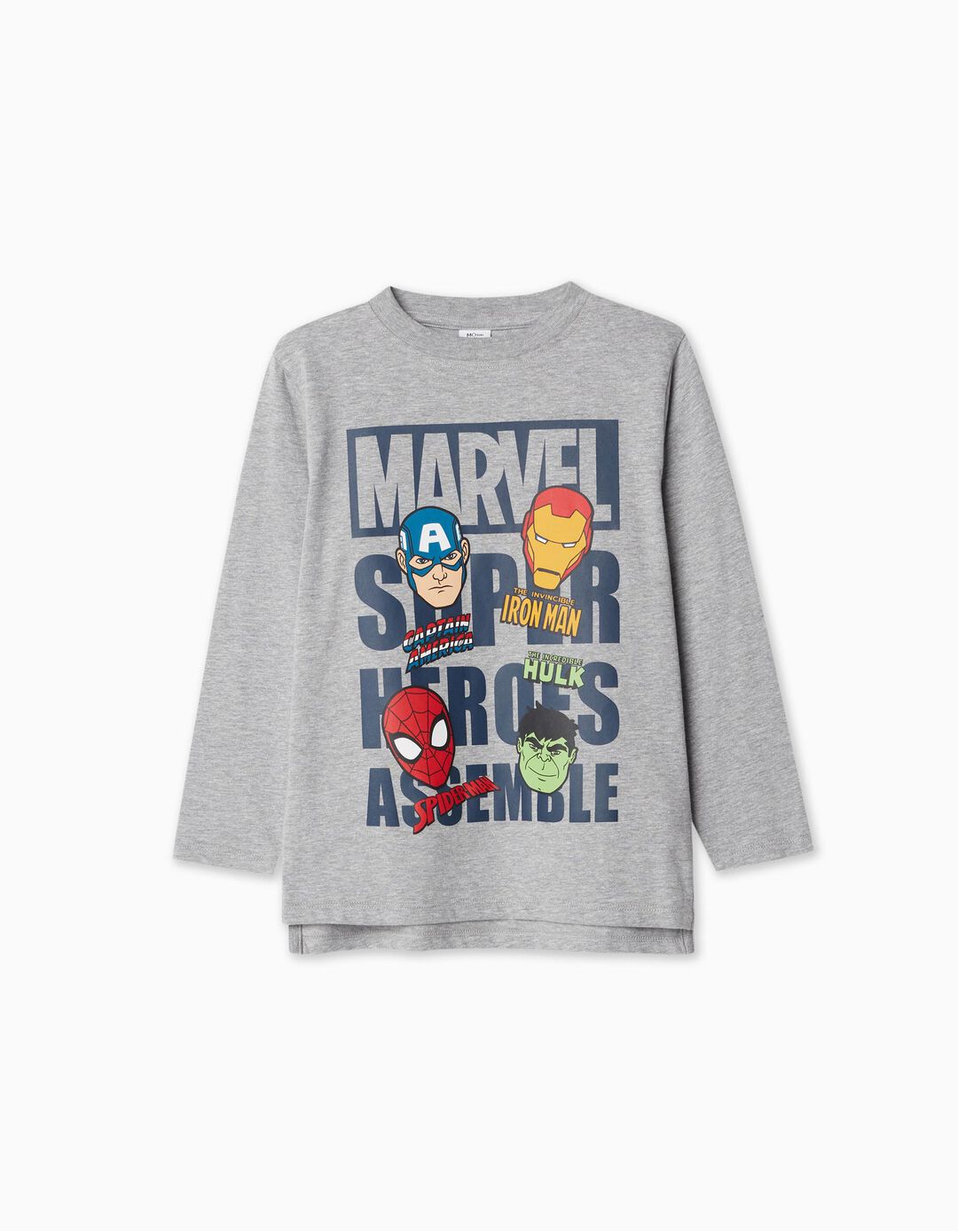 'Marvel' Long Sleeve T-shirt, Boy, Light Gray