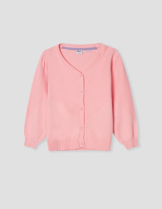 Knitted cardigan, Girls, Pink