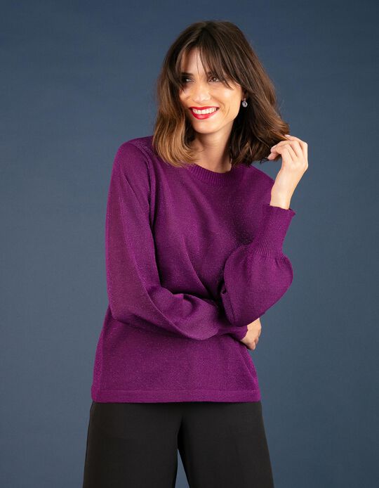 Camisola de malha em lurex