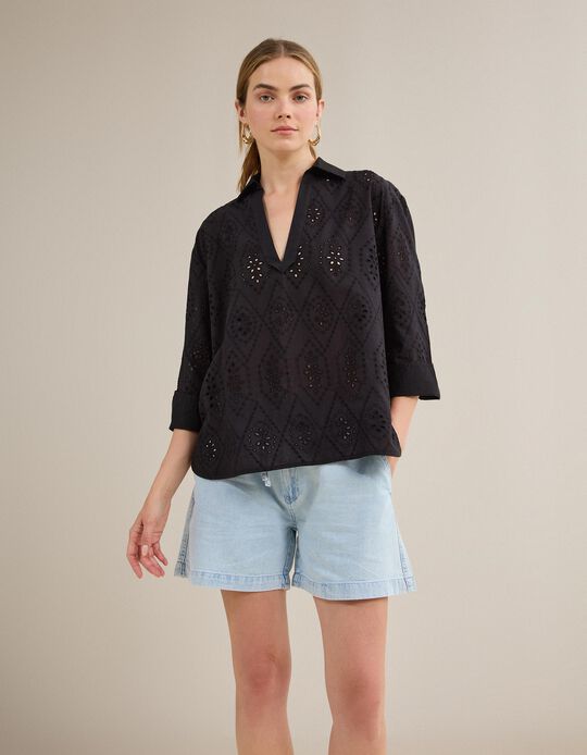 Comprar Online Blusa com Bordados, Mulher, Preto