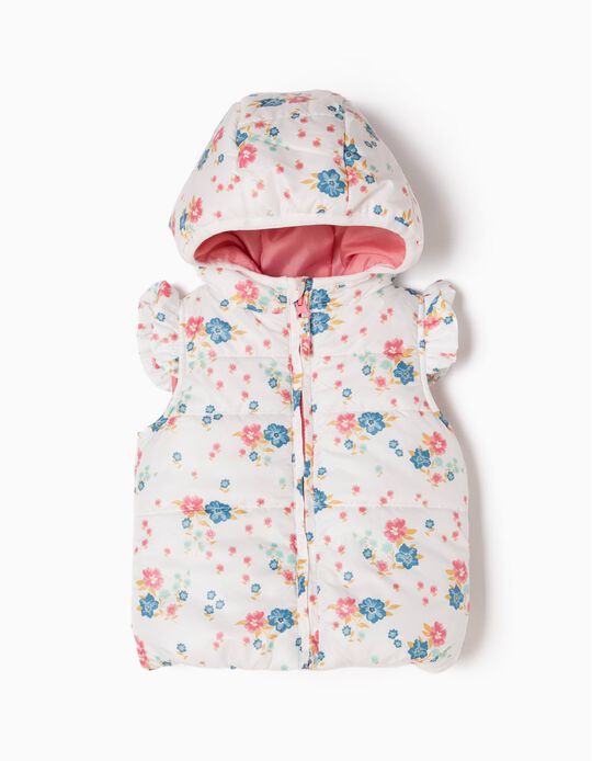 Padded Waistcoat with Hood, Flowers