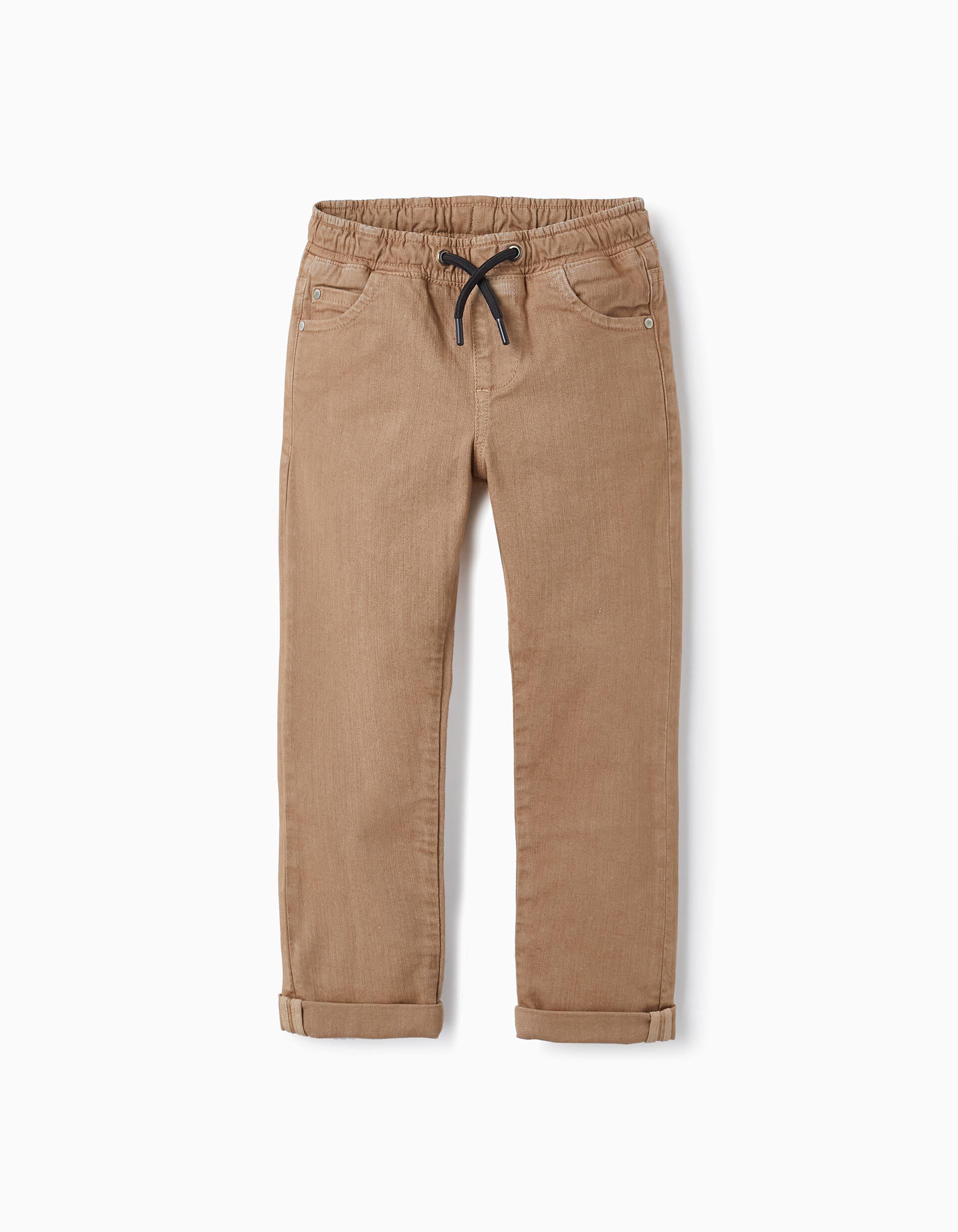 Slim Fit Sports Trousers for Boys Beige MO Online