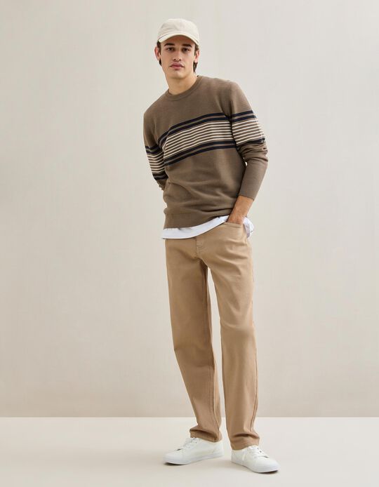 Comprar Online Cal&ccedil;as 'Tapered Fit', Homem, Castanho