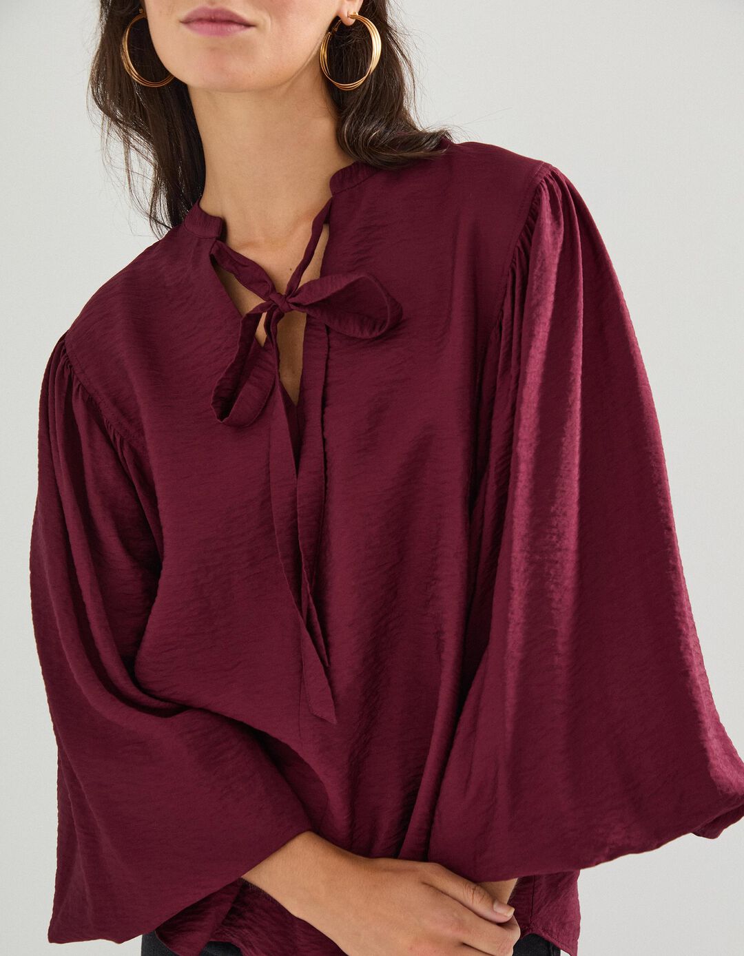 Blusa com Viscose, Mulher, Vermelho Escuro