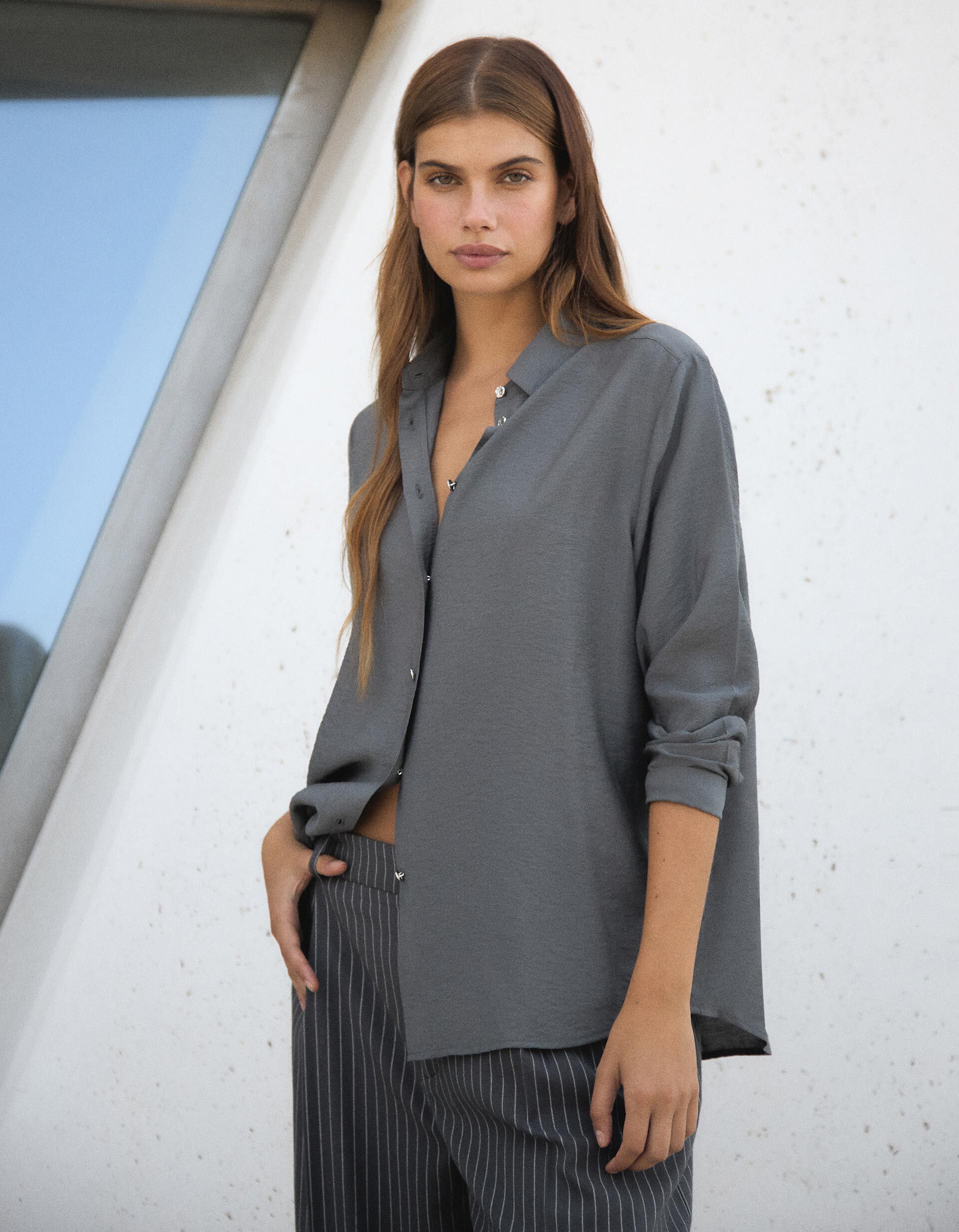 Comprar Online Camisa, Mulher, Cinzento Escuro