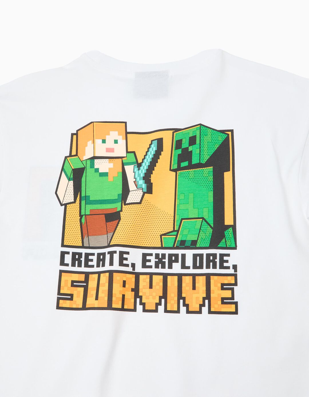 T-shirt 'Minecraft', Menino, Branco