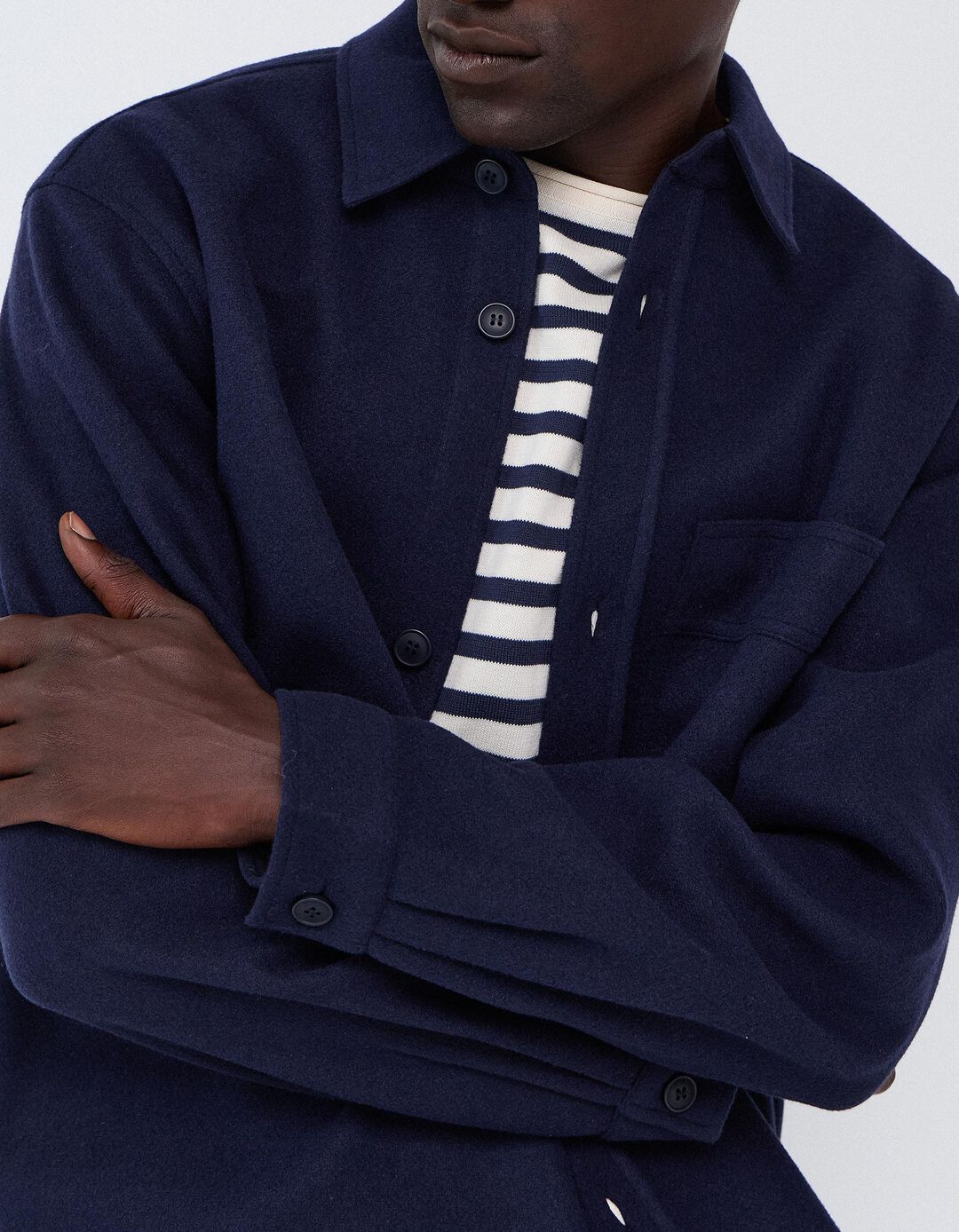 Sobrecamisa Em Malha, Homem, Azul Escuro