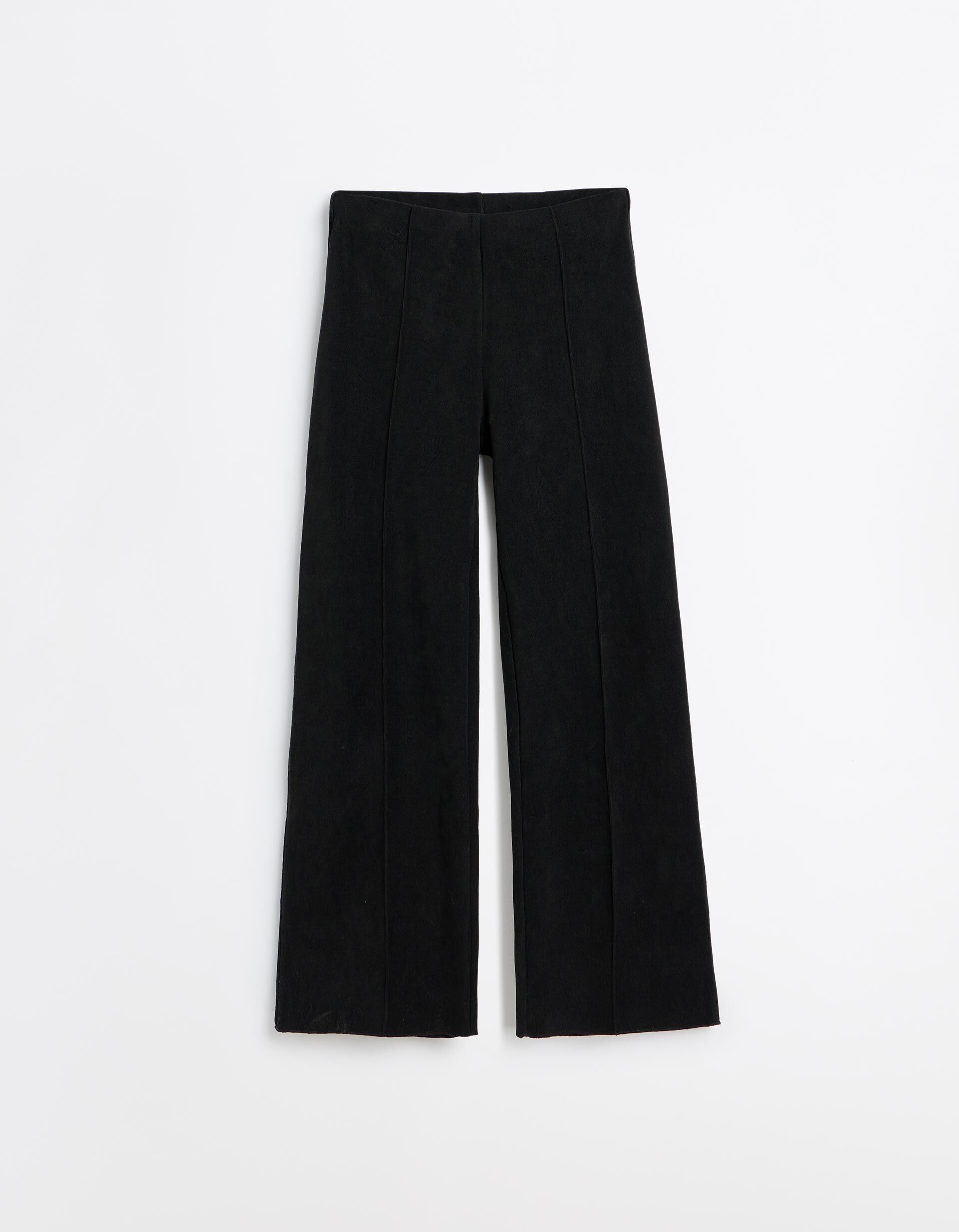 Comprar Online Cal&ccedil;as De Malha Interlock Wide Leg, Mulher, Preto