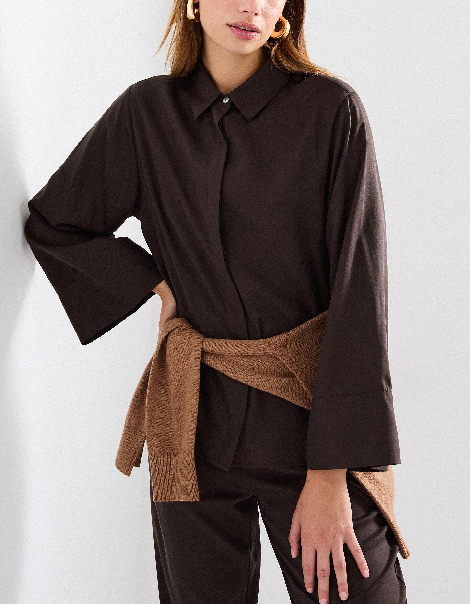 Comprar Online Camisa Liocel, Mulher, Castanho Escuro