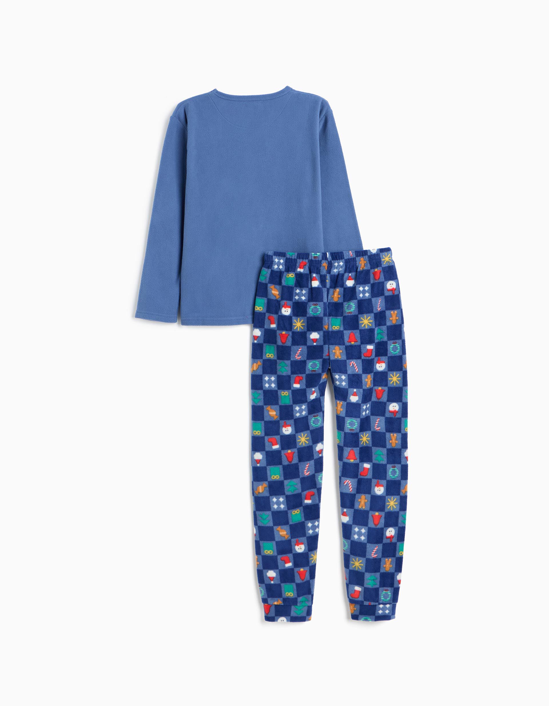 Comprar Online Pijama Polar De Natal, Menina, Azul Escuro