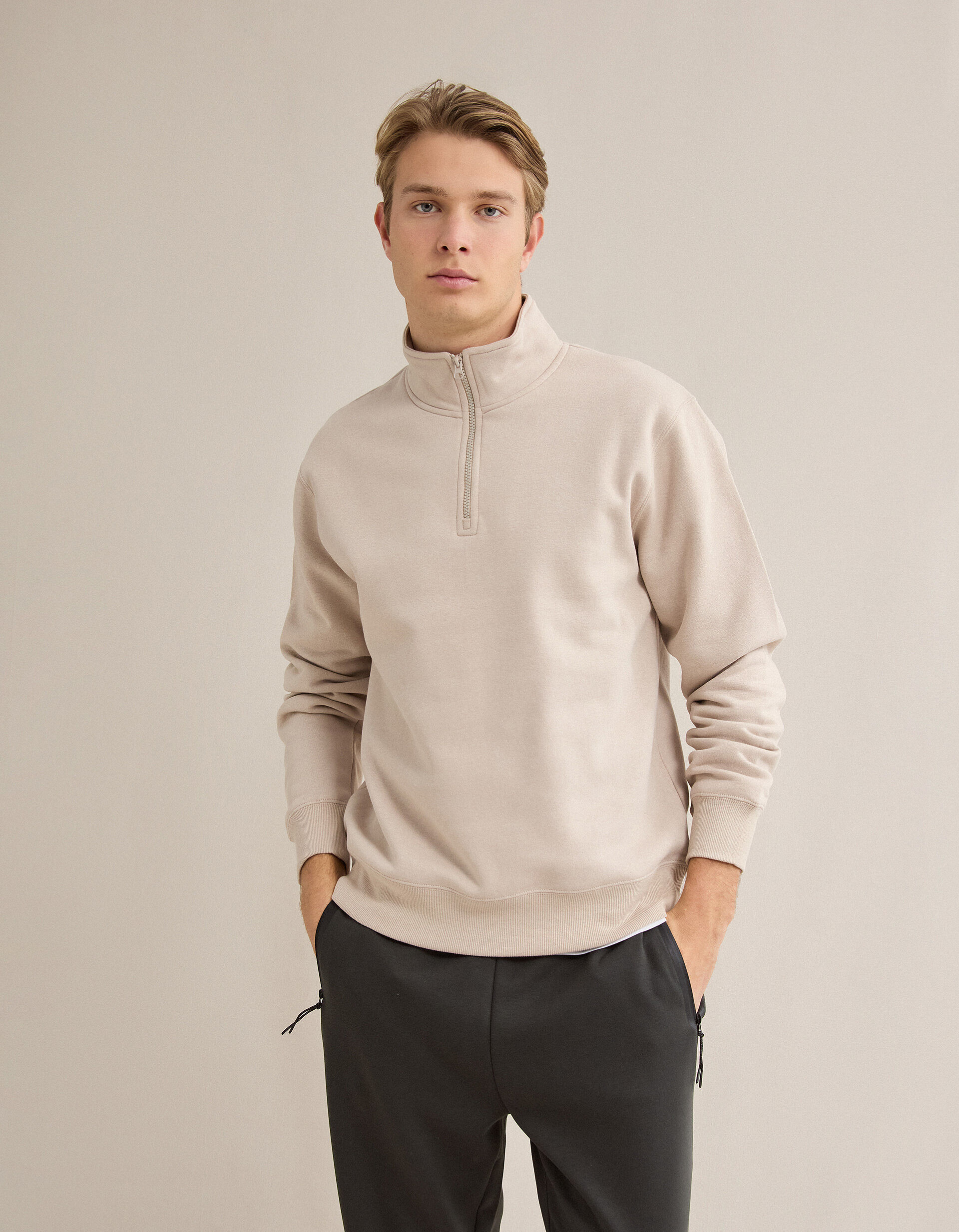 Comprar Online Camisola de Felpa, Homem, Bege Claro