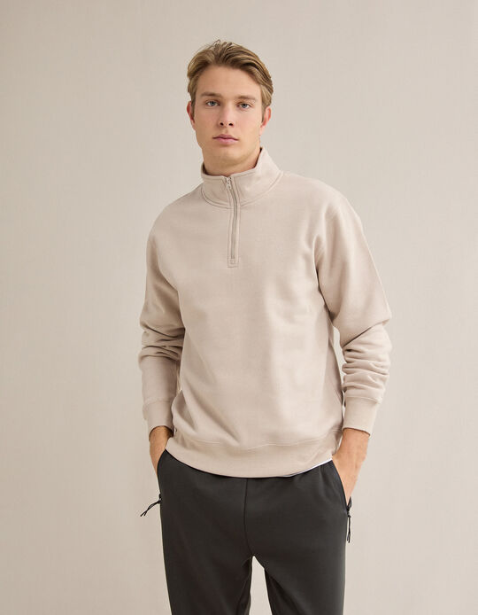 Comprar Online Camisola de Felpa, Homem, Bege Claro