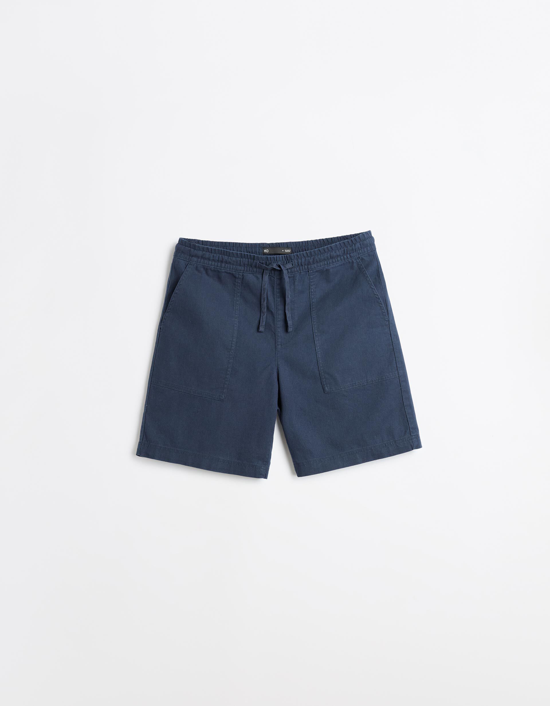 Comprar Online Cal&ccedil;&otilde;es Com Linho, Homem, Azul Escuro