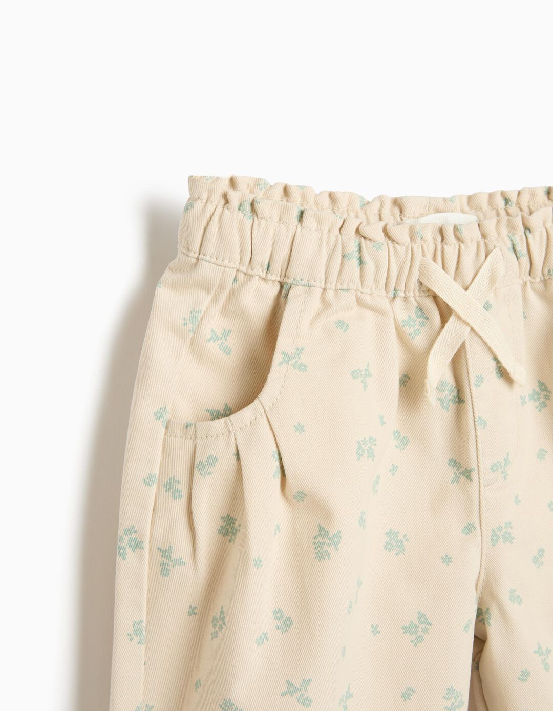 Cal&ccedil;as Paperbag Estampadas, Menina, Bege Claro