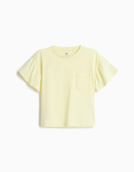 Comprar Online T-shirt com Bolso, Menina, Amarelo