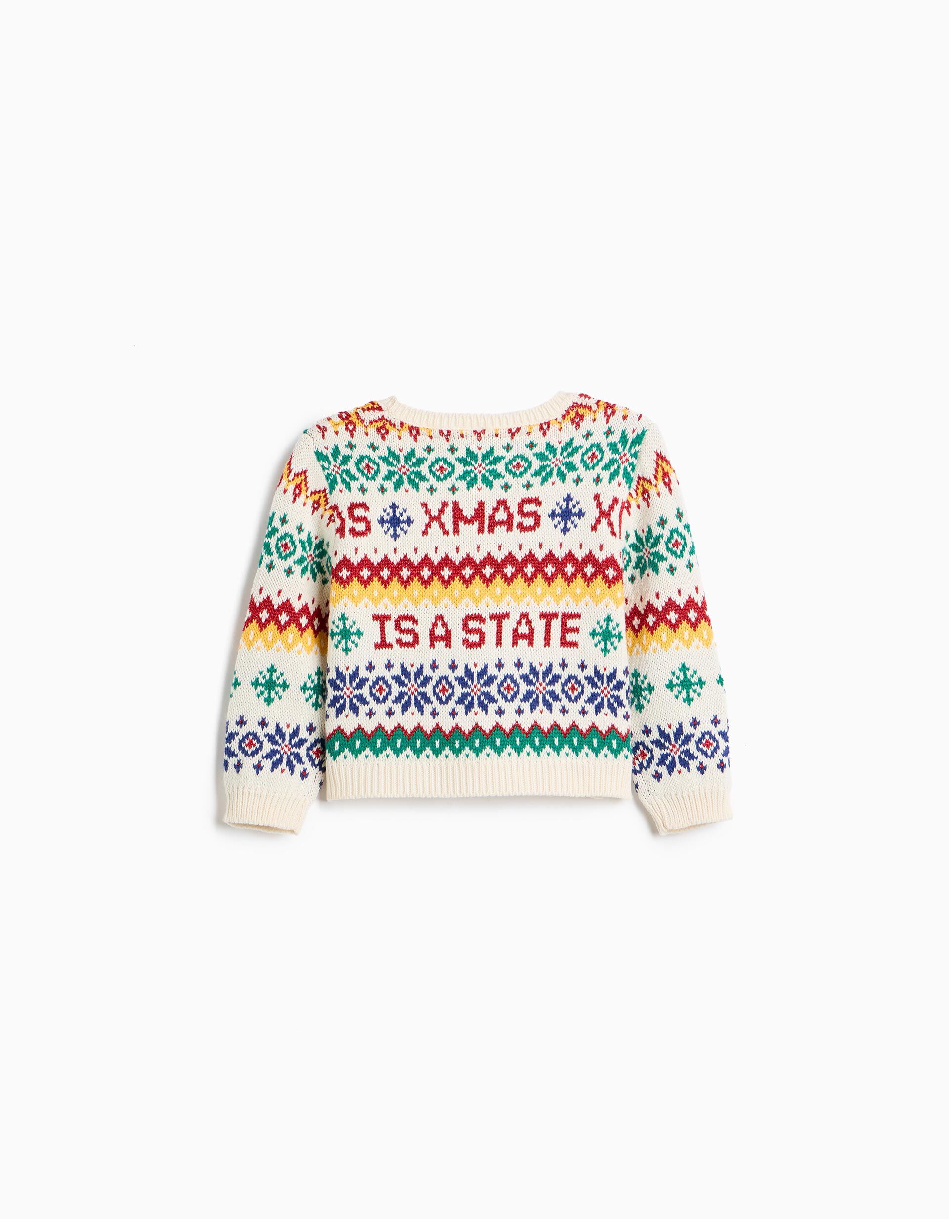 Comprar Online Camisola De Malha De Natal, Menino, Cru