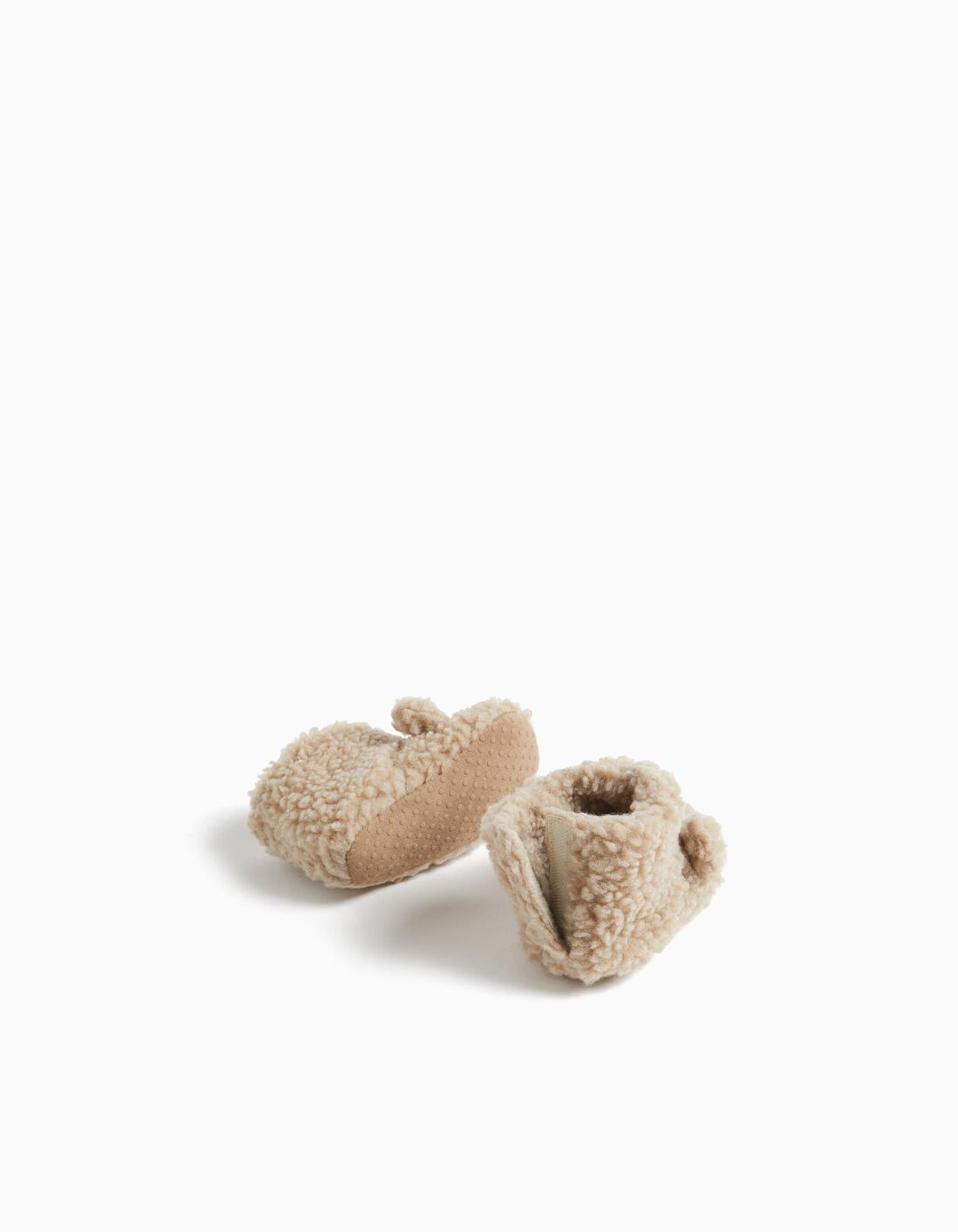 Sherpa boot slippers, Baby Boy, Dark Beige