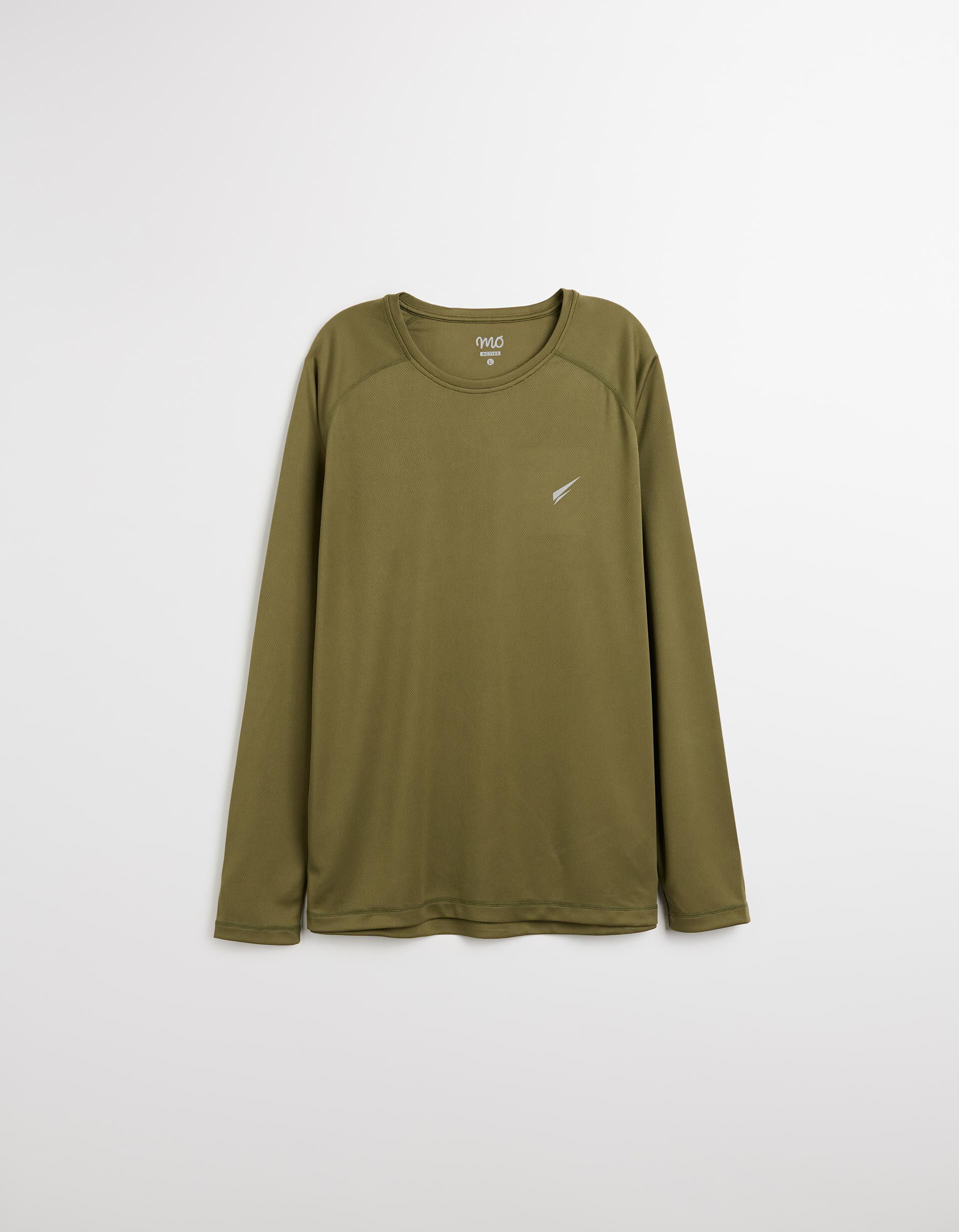 Comprar Online T-shirt Manga Comprida de Desporto, Homem, Verde Escuro