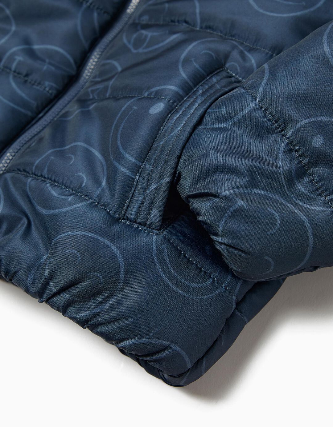 Casaco Acolchoado com Capuz, Menino, Azul Escuro