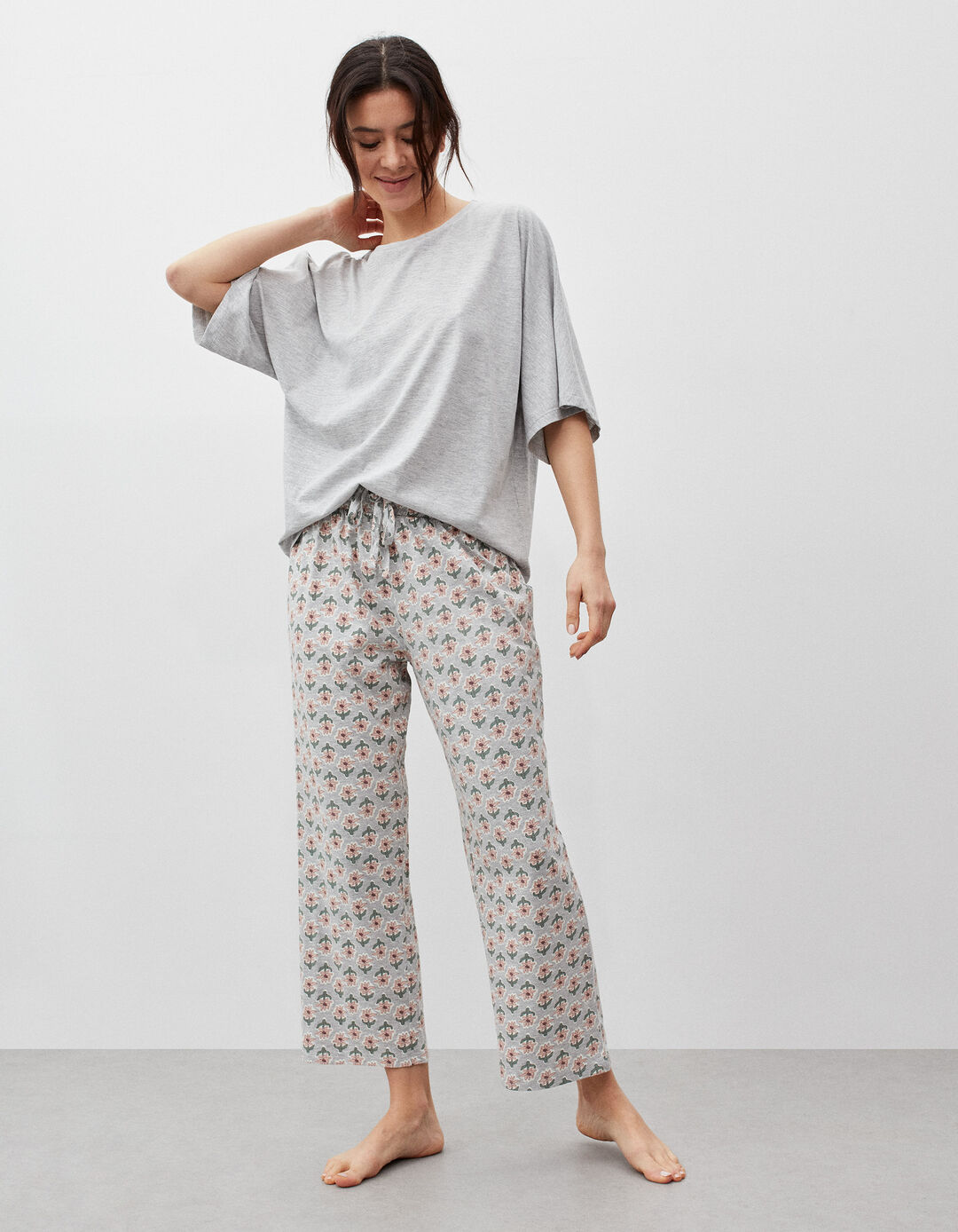 Pajamas, Woman, Light Gray