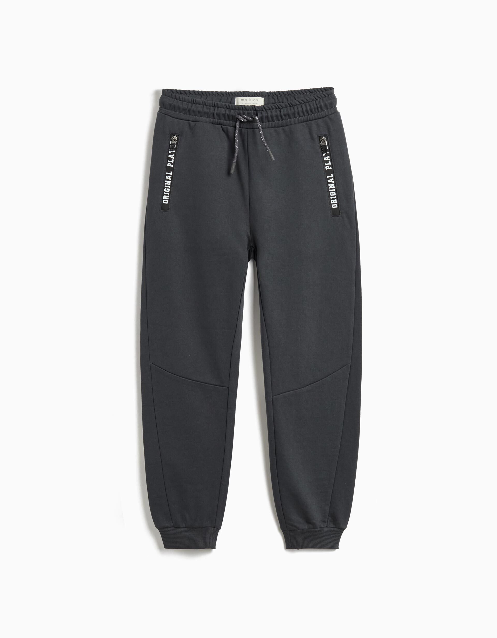 Comprar Online Cal&ccedil;as de Felpa, Menino, Cinzento Escuro