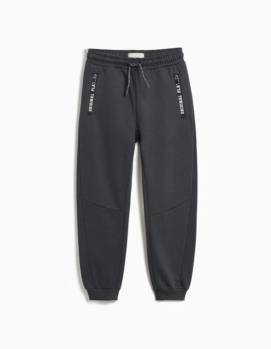 Comprar Online Calças de Felpa, Menino, Cinzento Escuro