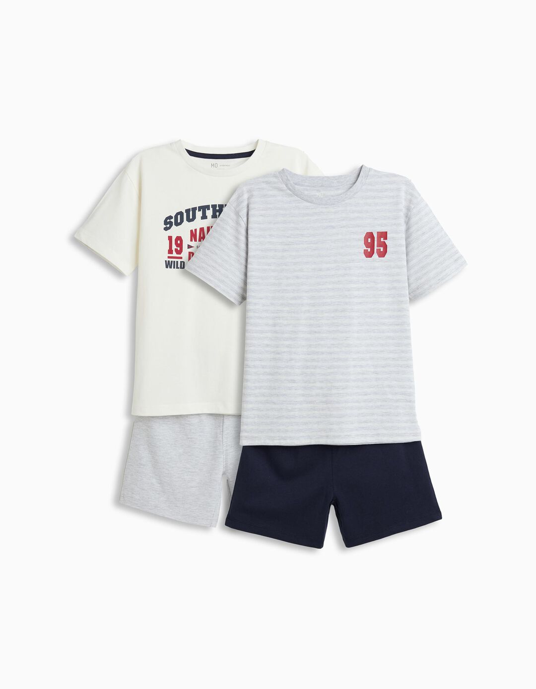 Pack 2 Pijamas Jersey, Menino, Branco