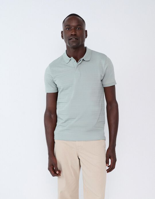 Comprar Online Polo Jacquard, Homem, Verde Claro