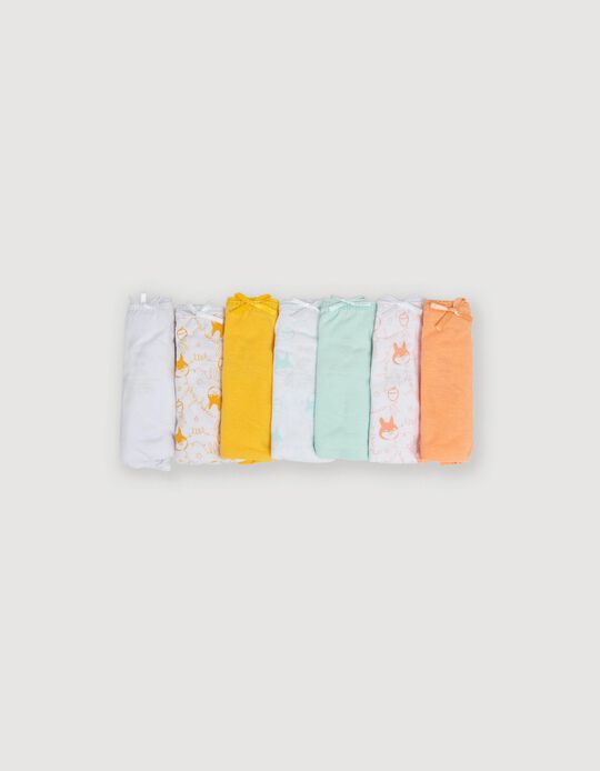 7 Cotton Briefs, Girl, Multicolor