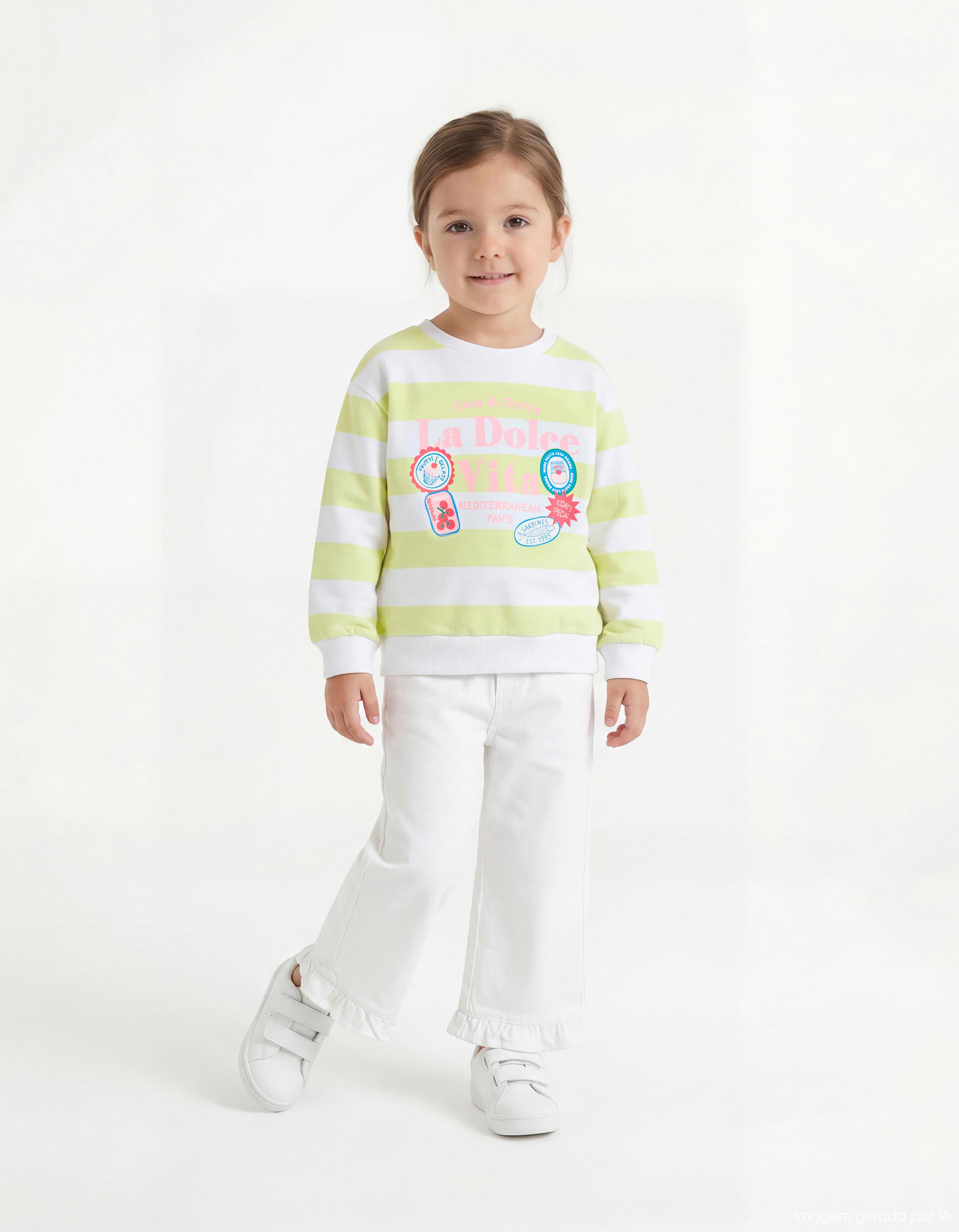 Sweatshirt, Menina, Amarelo Claro