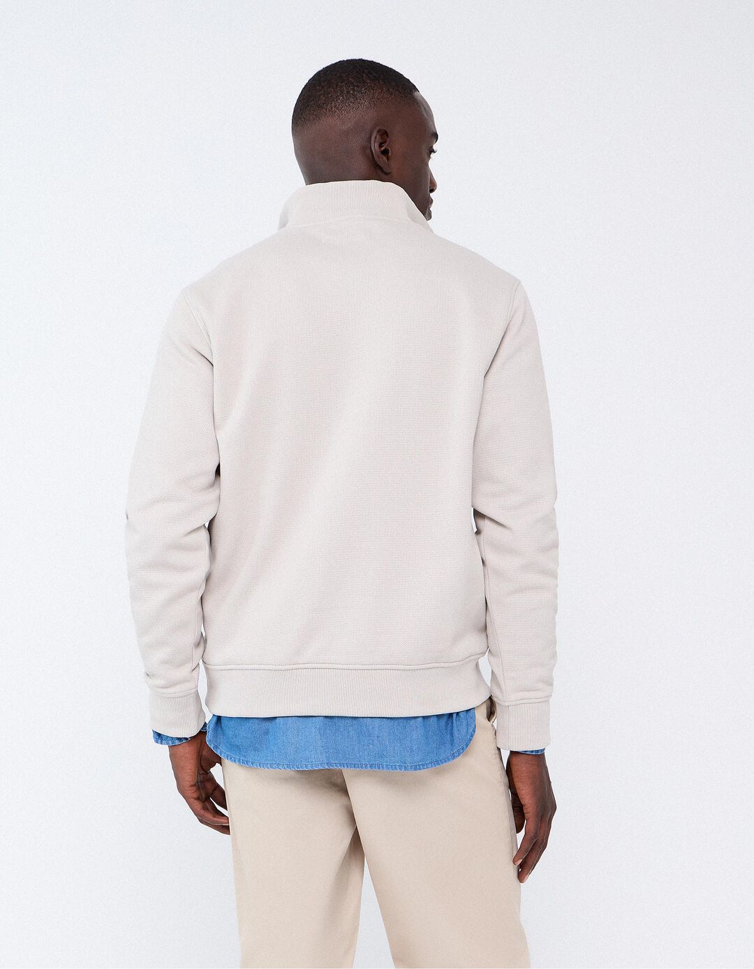 Sweatshirt De Gola Alta, Homem, Bege Claro