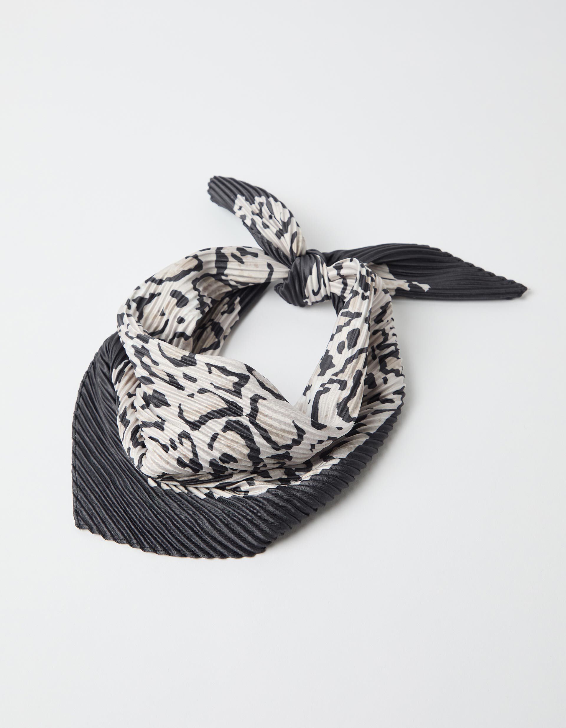 Comprar Online Len&ccedil;o Plissado Animal Print, Mulher, Branco