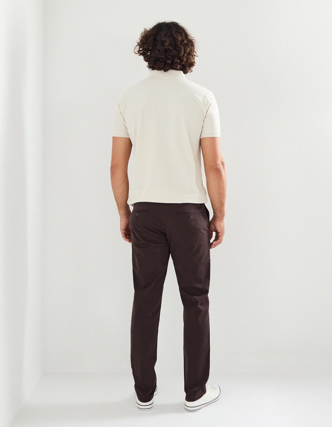 Calças Chino Slim, Homem, Castanho Escuro